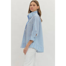Load image into Gallery viewer, Stripe Print Top - Blue