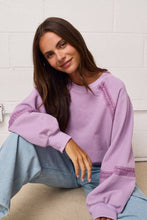 Load image into Gallery viewer, Lace Trim Cutout Sweatshirt - Lavender