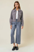 Load image into Gallery viewer, COLLARED NECK LONG SLEEVE FRONT METAL ZIP JACKET - 10611J