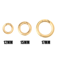 Load image into Gallery viewer, WJW - 18K Gold PVD Mini Circle Carabiner Charm Holder Clasp