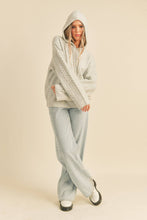 Load image into Gallery viewer, Cable Knit Sleeve Hoodie - Grey