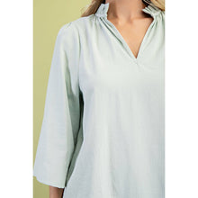 Load image into Gallery viewer, STYLE USA - Wide Sleeves  Ruffled Neck Blouse