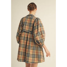 Load image into Gallery viewer, Plaid Dress with Leather Trim