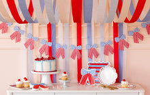 Load image into Gallery viewer, My Mind’s Eye - BAM1241 - Blue &amp; Red Striped Paper Plate - 9"