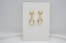 Load image into Gallery viewer, The Adorned Fox - Bridal earrings, white, gold, wedding, bride