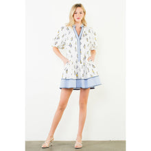 Load image into Gallery viewer, Puff Sleeve Sailboat Pattern Dress