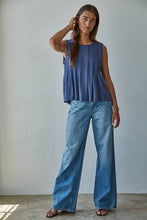 Load image into Gallery viewer, Knit Rayon Spandex Jersey Round Neck Sleeveless Top
