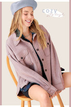 Load image into Gallery viewer, La Miel - JKT1775-Lightweight Solid Raw Edge Button Down Jacket