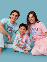 Load image into Gallery viewer, Baby Girls Cotton Modal Pink Patriotic Gingham Footed Ruffle One Piece Pajama