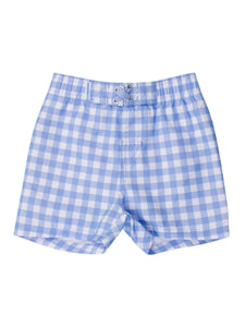 RuffleButts + RuggedButts - Boys Periwinkle Blue Gingham Swim Trunks