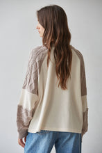 Load image into Gallery viewer, By Together - W2588 | Knit Sweater Waffle Half Button Up Pullover: Cream / S