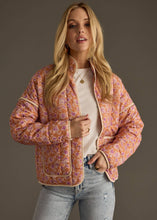 Load image into Gallery viewer, Orange, Puple &amp; Cream Quilted Jacket