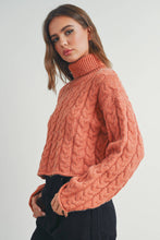Load image into Gallery viewer, BUTTERMELON - Thick Braid With Turtle Neck Long-Sleeve Sweater -  BMW7168