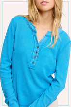Load image into Gallery viewer, La Miel - HCT7679-Waffle Long Sleeve Henley Thermal Top Halloween