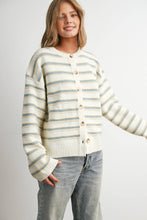 Load image into Gallery viewer, BUTTERMELON - Cozy Stripe Button-Up Cardigan- BMC8594