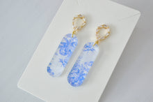 Load image into Gallery viewer, The Adorned Fox - Long Oval Dangle, Statement Earrings, Acrylic Earrings