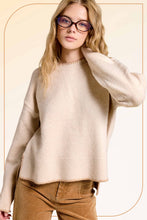 Load image into Gallery viewer, La Miel - JDS3607-Crew Mock Neck Sweater ContrastStitch Halloween Fall