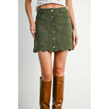 Load image into Gallery viewer, BUTTERMELON - Scallop Trim Button-Front Mini Skirt - BMS7859