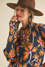 Load image into Gallery viewer, FLORAL MOCK NECK SWEATER MSW11101