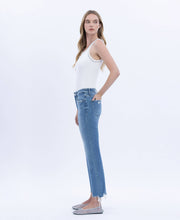 Load image into Gallery viewer, FLYING MONKEY - HIGH RISE DISTRESSED HEM KICK FLARE JEANS F5732