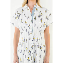 Load image into Gallery viewer, Short Sleeve Sailboats Pattern Dress