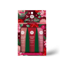 Load image into Gallery viewer, Mistletoe &amp; Rose  Glowy Lip Balm Trio