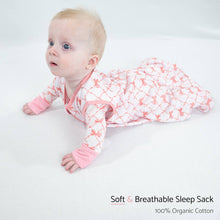 Load image into Gallery viewer, LollyBanks - Beautiful Bows Baby Girl Sleep Sack, 100% Organic Cotton