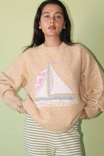 Load image into Gallery viewer, Bailey Rose - Sailboat Knit Fuzzy Sweater