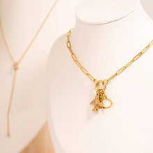 Load image into Gallery viewer, WJW - Stainless Steel Paperclip Carabiner Charm Holder Necklace