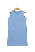 Load image into Gallery viewer, Mineral Wash Tank Mini Dress with Pockets - Blue