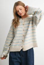 Load image into Gallery viewer, BUTTERMELON - Cozy Stripe Button-Up Cardigan- BMC8594