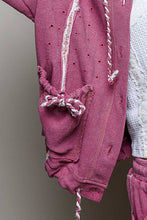Load image into Gallery viewer, Vintage Washing Solid Laser Cut Thermal Knit Hoodies Top