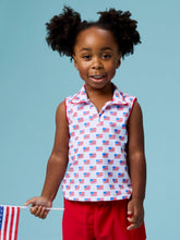 Load image into Gallery viewer, Girls Freedom Flags Sleeveless Polo Active Top