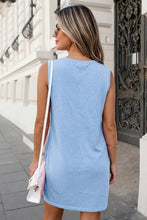 Load image into Gallery viewer, Mineral Wash Tank Mini Dress with Pockets - Blue