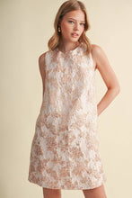 Load image into Gallery viewer, Metallic Floral Shift Dress
