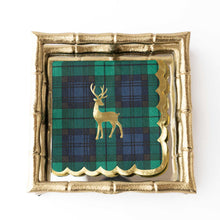 Load image into Gallery viewer, 8 Oak Lane - Blackwatch Plaid Gold Foil Beverage Napkins, 16-Ct