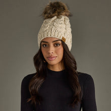 Load image into Gallery viewer, Panache Apparel Co. - Beige Cable Knit Pom Hat