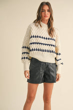 Load image into Gallery viewer, Navy and Cream Sweater