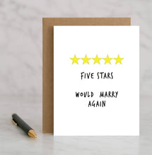 Load image into Gallery viewer, North Star Charm - Funny Anniversary Card - Five Stars Would Marry Again