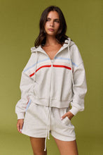 Load image into Gallery viewer, Sloane Stripe Detail Zip-Front Hoodie Set