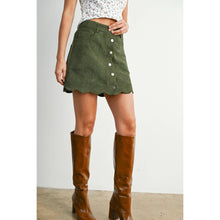 Load image into Gallery viewer, BUTTERMELON - Scallop Trim Button-Front Mini Skirt - BMS7859