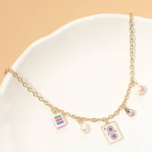 Load image into Gallery viewer, Sensibling Corp. - Mahjong Tile Pearl Stone Charm Necklace