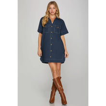 Load image into Gallery viewer, Shirts Mini Dres - Navy