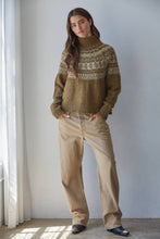 Load image into Gallery viewer, Knit Sweater Fair Isle Mock Neck Pullover