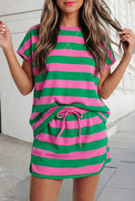 Load image into Gallery viewer, Striped Print Tee &amp; Skort 2pcs Set