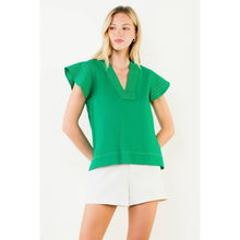 Load image into Gallery viewer, Stitched V-Neck Short Sleeve Top