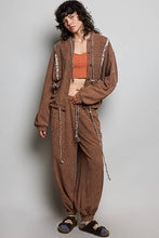 Load image into Gallery viewer, Vintage Washing Solid Laser Cut Thermal Knit Hoodies Top