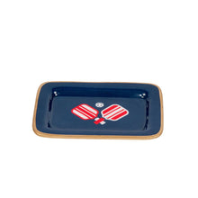 Load image into Gallery viewer, Jaye's Studio - Pickleballs Enameled Laney Tray - Navy &amp; Red
