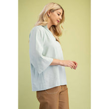 Load image into Gallery viewer, STYLE USA - Wide Sleeves  Ruffled Neck Blouse