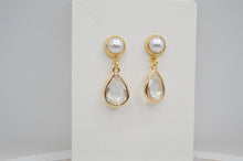 Load image into Gallery viewer, The Adorned Fox - Bridal earrings, white, gold, wedding, bride